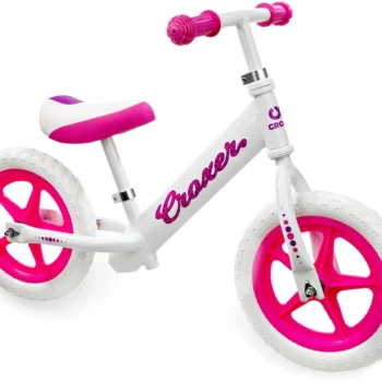 Līdzsvara velosipēds - Croxer Cadea, balta/rozā, 12"