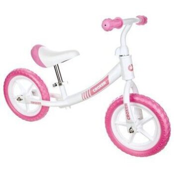 Līdzsvara velosipēds Croxer Casell, balts/rozā 12"