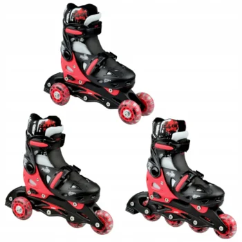 Regulējama skrituļslidas Raven Singer, melna/sarkana, 33-36