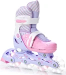 Regulējama skrituļslidas Raven Loretta, balta/rozā/violeta, 30-33