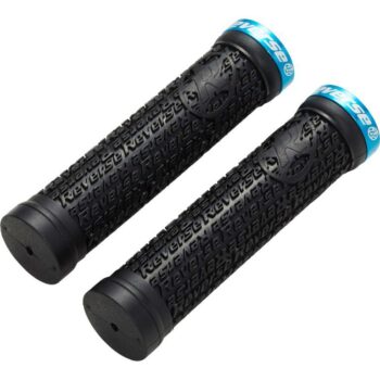Rokturi: Reverse Components Grips Stamp Single Lock On - 135mm | Ø: 30mm - Melni/Zili
