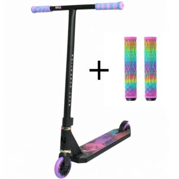 Triku Skrejritenis – NKD Next Generation Stunt Scooter Black Pink + Rokturi